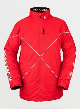 Volcom Red Ski Jacket with White Piping